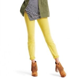 Cabi 5084 brushed denim skinny jeans citron yellow size 16